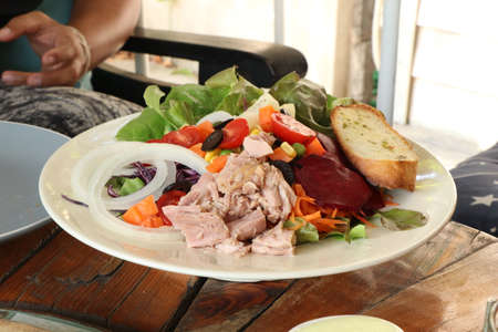 salad with tuna and vegetablesの写真素材