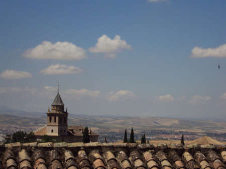 View of the Countryside from The Alhambra, Granada, Spainの写真素材