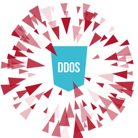 Hacker DDoS attack protection. Flat style. computer safetyの写真素材