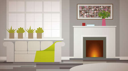 Interior of a private house in beige tonesのイラスト素材