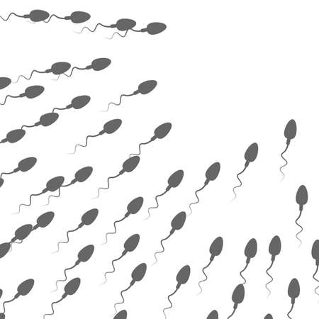 A large group of spermatozoa flows towards the target