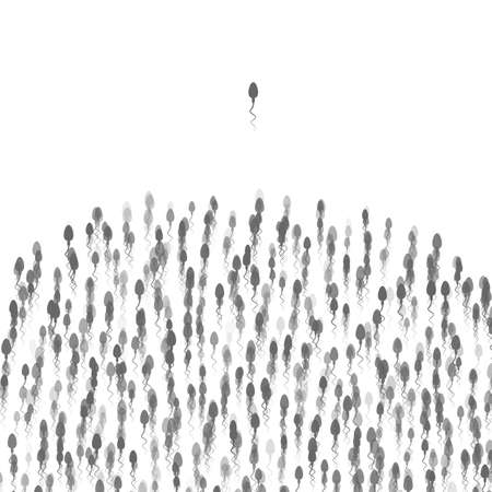 The spermatozoon escaped forward and moves directly to the targetのイラスト素材