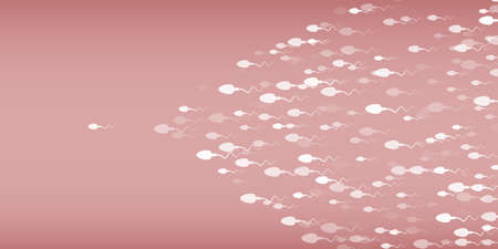 The spermatozoon escaped forward and moves directly to the targetのイラスト素材