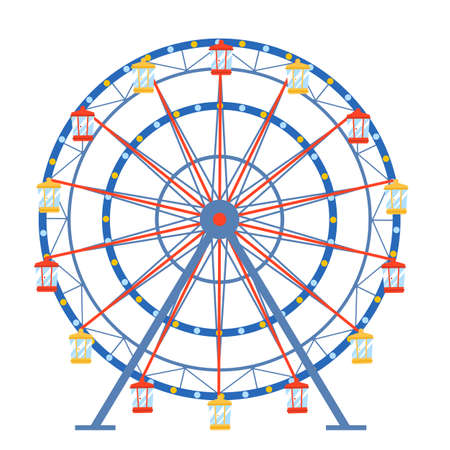 Ferris wheel in a flat style on an isolated backgroundのイラスト素材