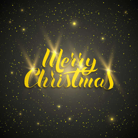 Voluminous, bright lettering in the popular style of "Merry Christmas".のイラスト素材