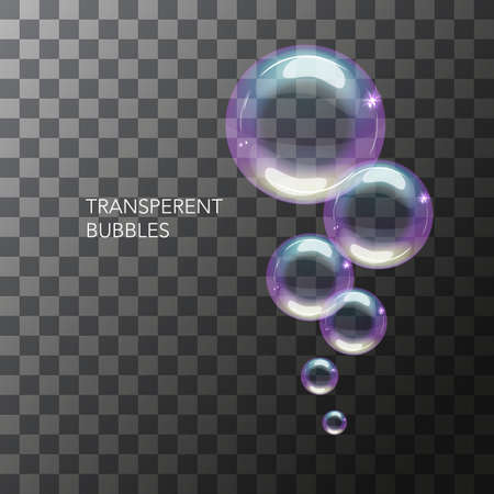 Design of a card with colorful soap bubbles on a transparent backgroundのイラスト素材