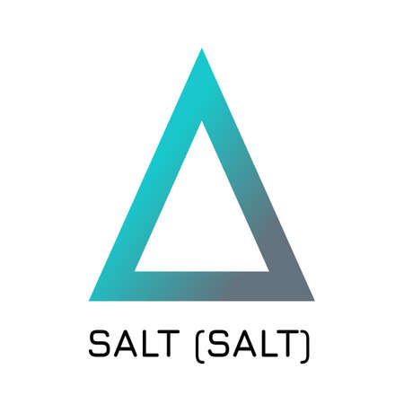 Vector illustration crypto coin icon on isolated white background SALT (SALT). Name of the crypto currency and the short trade name on the exchange. Digital currency.のイラスト素材