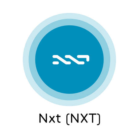 Vector illustration crypto coin icon on isolated white background Nxt (NXT). Name of the crypto currency and the short trade name on the exchange. Digital currency.のイラスト素材