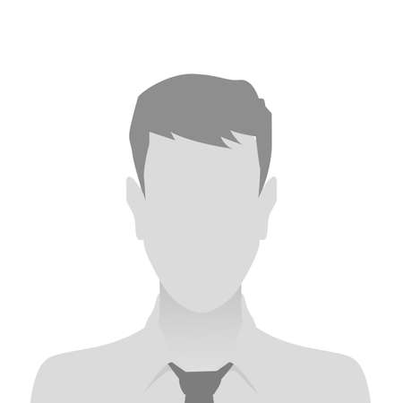 Person gray photo placeholder man in a shirt on white backgroundのイラスト素材
