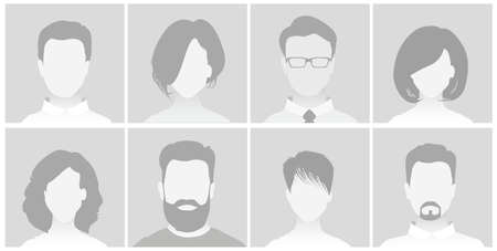 Default Placeholder Avatar Profile on Gray Background. Man and Womanのイラスト素材