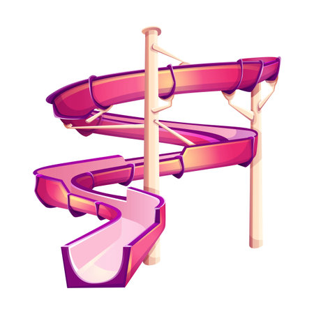 Vortex half tube waterslide color vector icon. Curved speed slide at aquapark for extreme amusement illustration isolated on white backgroundのイラスト素材