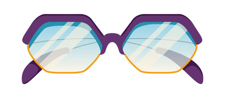 Timeless aviator sunglasses with a blue frame and gradient-tinted lenses. A must-have fashion accessory known for its stylish, adventurous appeal.のイラスト素材