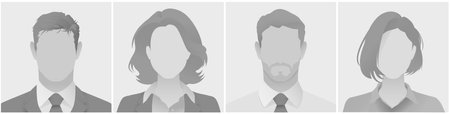 Collection of avatar defoult photo placeholder grayscale anonymous silhouette illustrations...