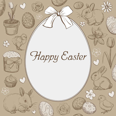 Easter holiday background vectorのイラスト素材