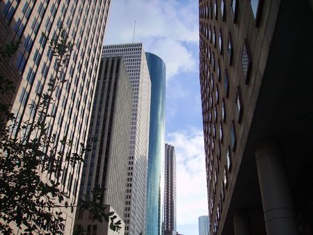 City skyscrapers in Houston, TXの写真素材