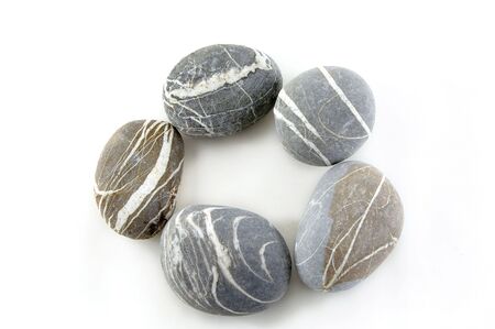 smooth stone on white background