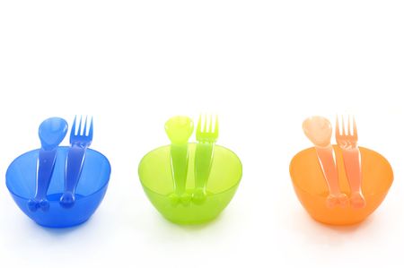 Plastic dish-ware setの写真素材