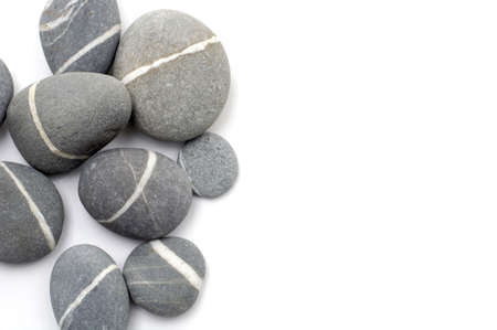 Image of striped stone on whiteの写真素材