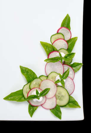 The idea of how to make a dish of vegetable cuttingの写真素材