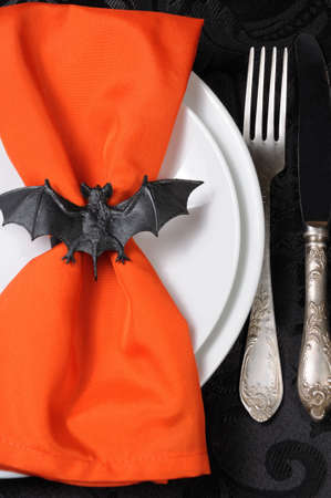 The idea of how to decorate the napkin bat on Halloweenの写真素材