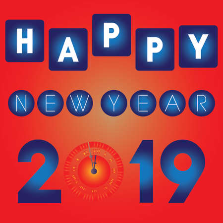Happy New Year 2019のイラスト素材