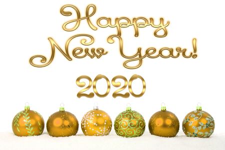 Golden 2020 new year congratulation card.
