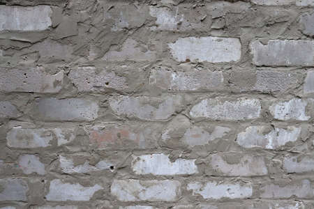 Old white brick wall background. Abstract brick wall textureの写真素材