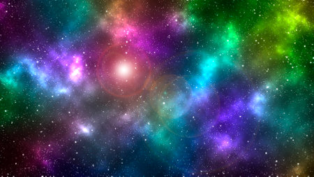 Beautiful colorful constellation in deep space. Cosmic illustration