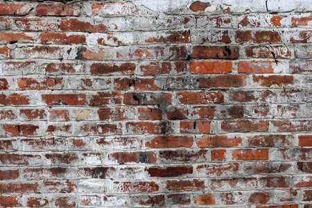 Abstract old dirty crack brick wall texture. Aged building background