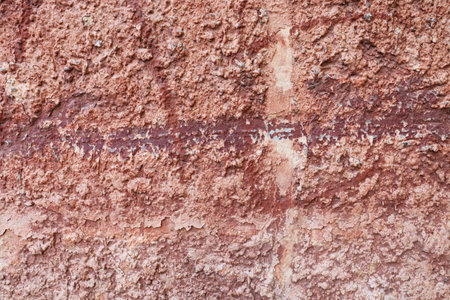 Abstract old crack wall surface with paint. Wall texture backgroundの写真素材