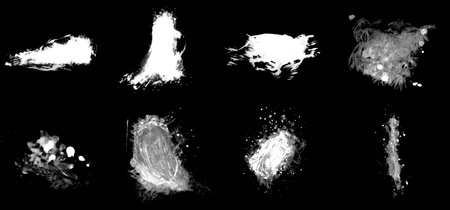 Paint grunge texture. Isolated brush for painting. Set of beautiful brushesの写真素材