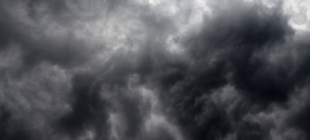 Danger weather wallpaper. Dramatic dark clouds background. Storm cloud in sky