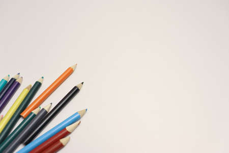 Beautiful colorful pencils on white background. Beautiful school banner design