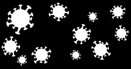 Beautiful cartoon virus background. Abstract illustration with covid elementsの写真素材