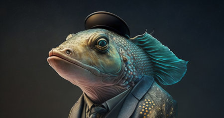 beautiful alien pet. Modern high detail animal art background. Dressed up animal portrait