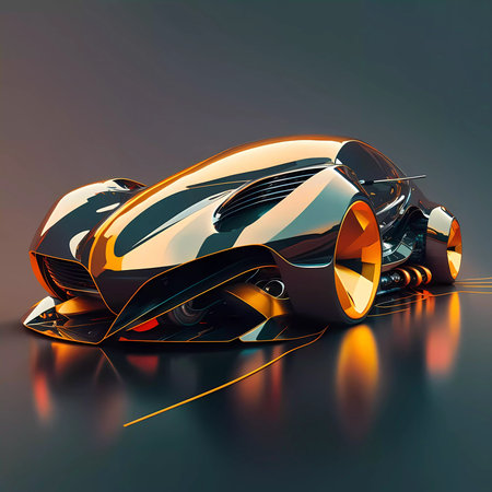 Beautiful abstract 3d modern car background. Futuristic car concept