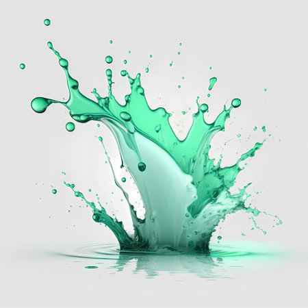 Beautiful brush of paint explosion in motion isolated on white backgroundの素材