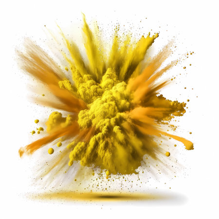 Beautiful isolated brush with powder explosion for art design. Splash illustrationの素材