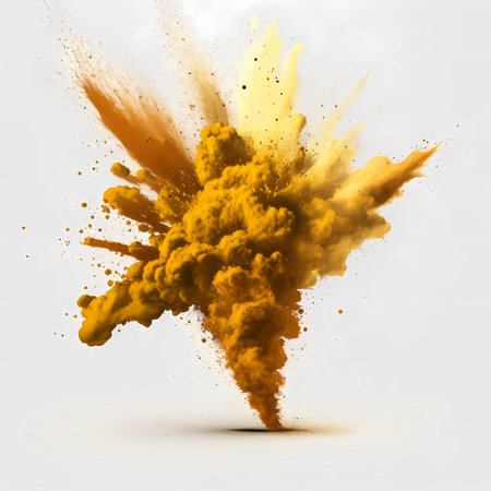 Beautiful isolated brush with powder explosion for art design. Splash illustrationの素材