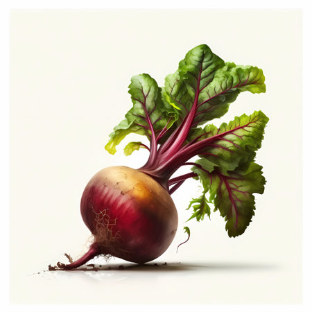 Beautiful fresh beet for art natural brush concept. Red beetroot backgroundの素材
