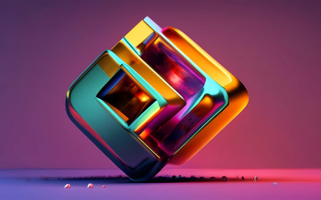 Beautiful abstract geometric 3d shapes for art designの素材