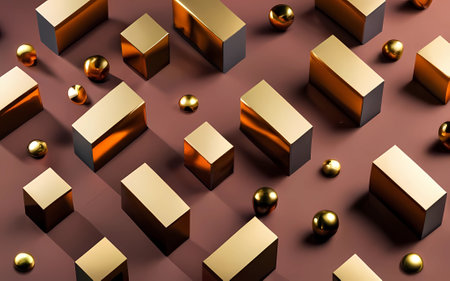 Beautiful abstract geometric 3d shapes for art designの素材