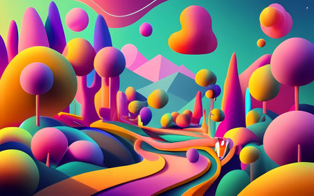 Beautiful abstract geometric 3d shapes for art designの素材