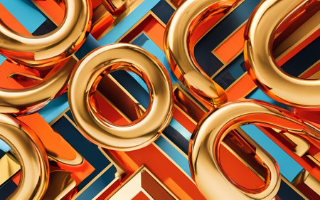 Beautiful abstract geometric 3d shapes for art designの素材