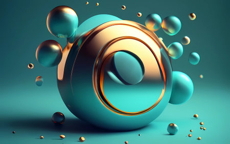 Beautiful abstract geometric 3d shapes for art designの素材