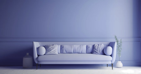 Empty wall in modern minimalist wall. Beautiful mockup conceptの素材