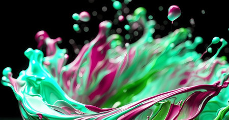 Beautiful abstract colorful paint explosion in motionの素材