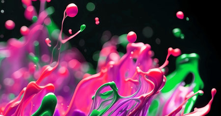 Beautiful abstract colorful paint explosion in motionの素材
