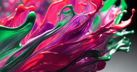 Beautiful abstract colorful paint explosion in motionの素材