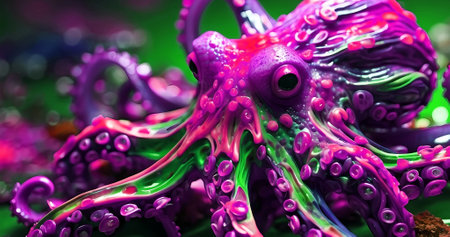 Abstract fantastic colorful octopus for elegant artwork. Elegant modern wallpaperの素材